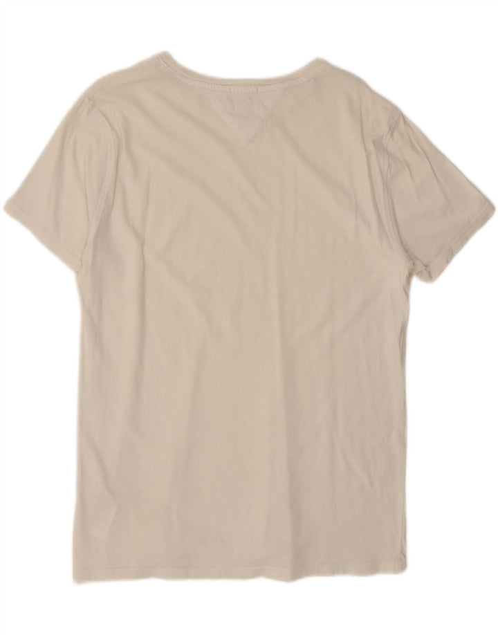 Tommy Hilfiger Herre Regular Fit T-shirt Top Medium Hvid Bomuld