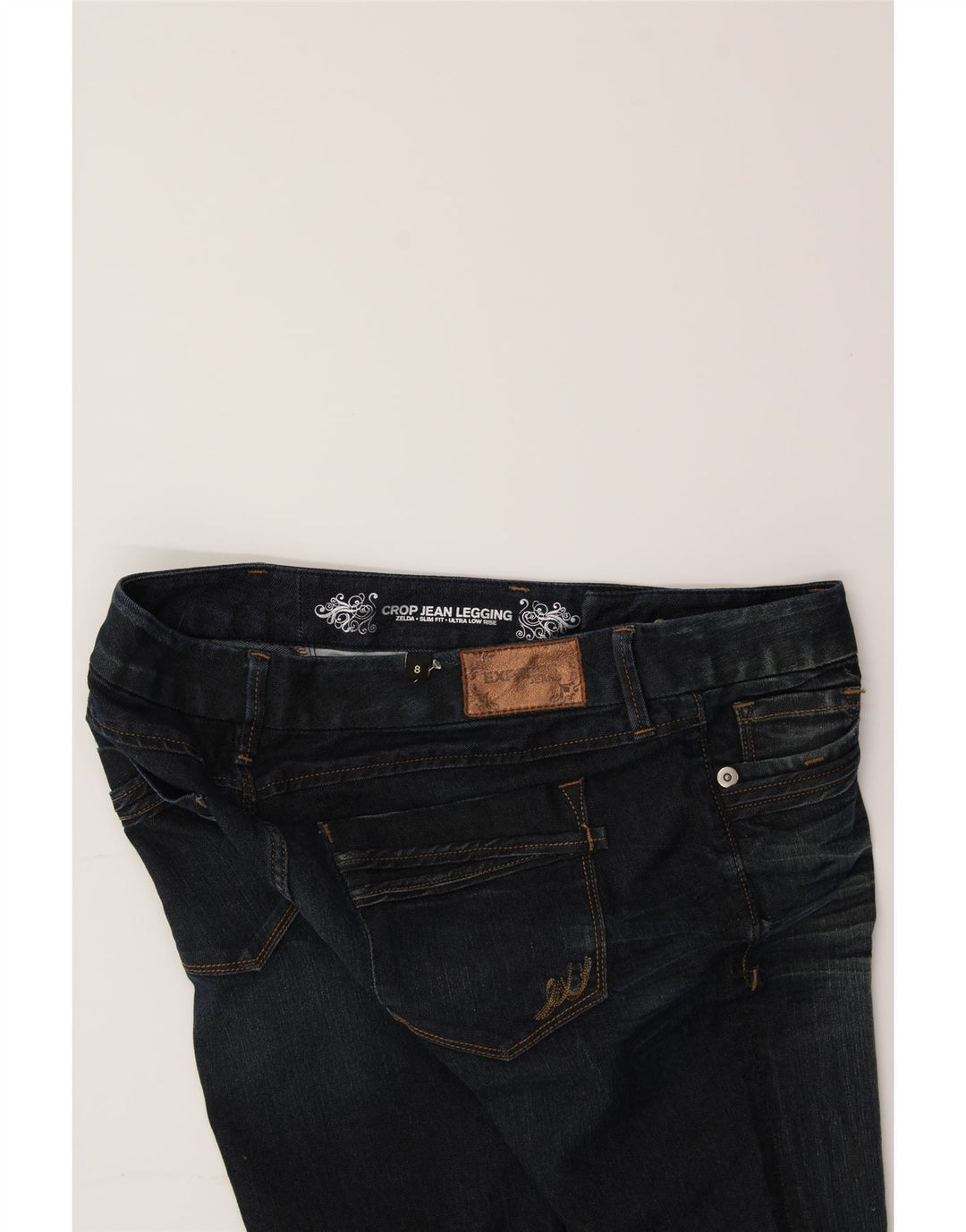 EXPRESS Womens Zelda Legging Cropped Jeans US 8 Medium W34 L27 Navy Blue Vintage Express and Second-Hand Express from Messina Hembry 
