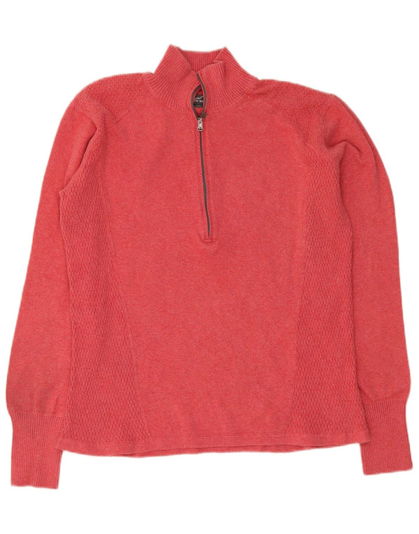 Eddie Bauer Dame Sweater med lynlås-hals UK 18 XL Rød Bomuld