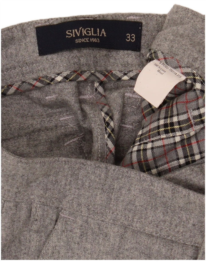 SIVIGLIA Herre Slim Cargo Bukser W33 L36 Grå Uld