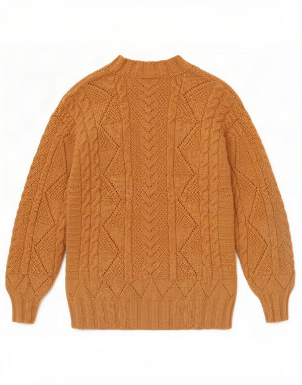 Vintage Dame Turtle Neck Jumper Sweater UK 10 Small Brown