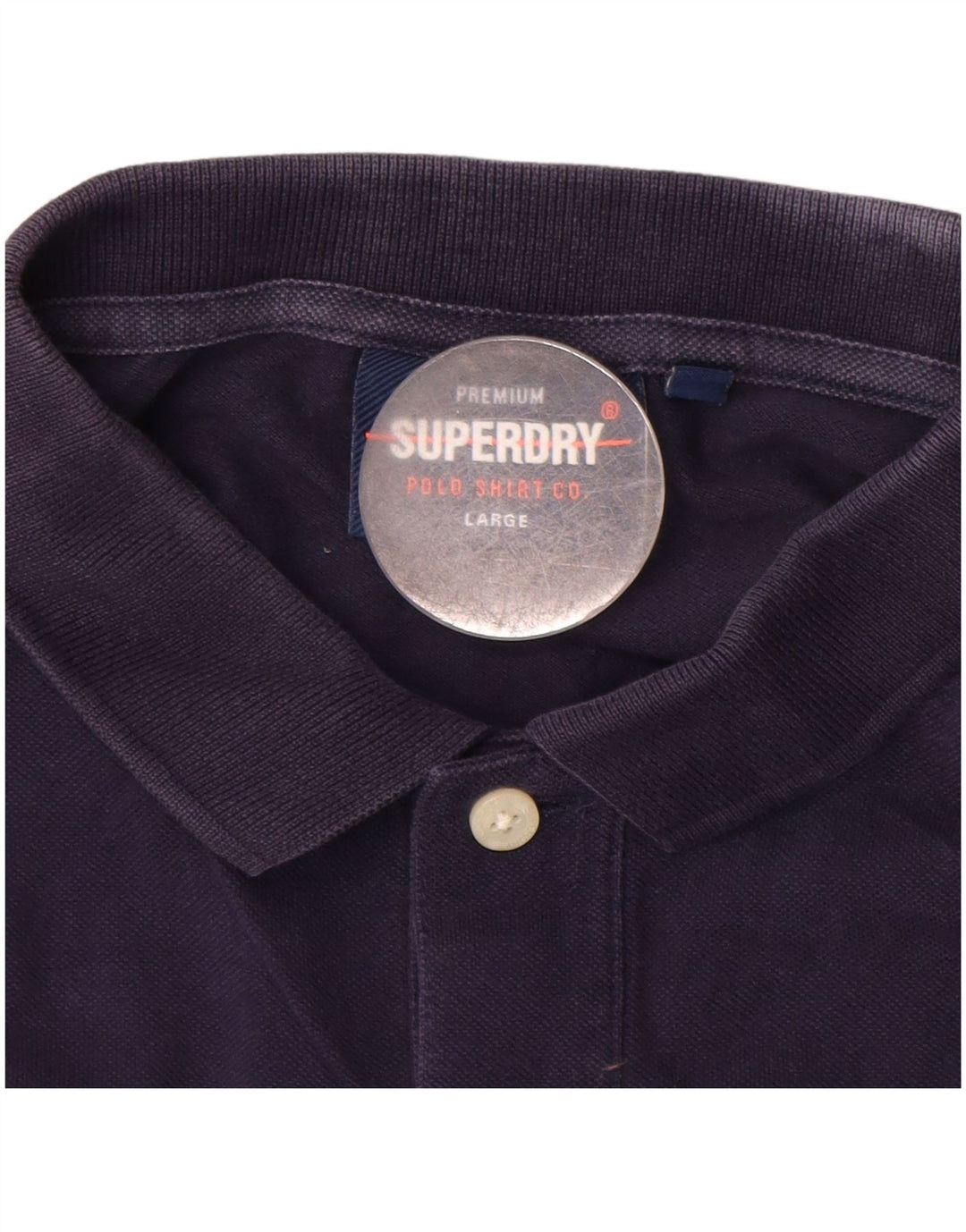 SUPERDRY Poloshirt til mænd Stor marineblå bomuld