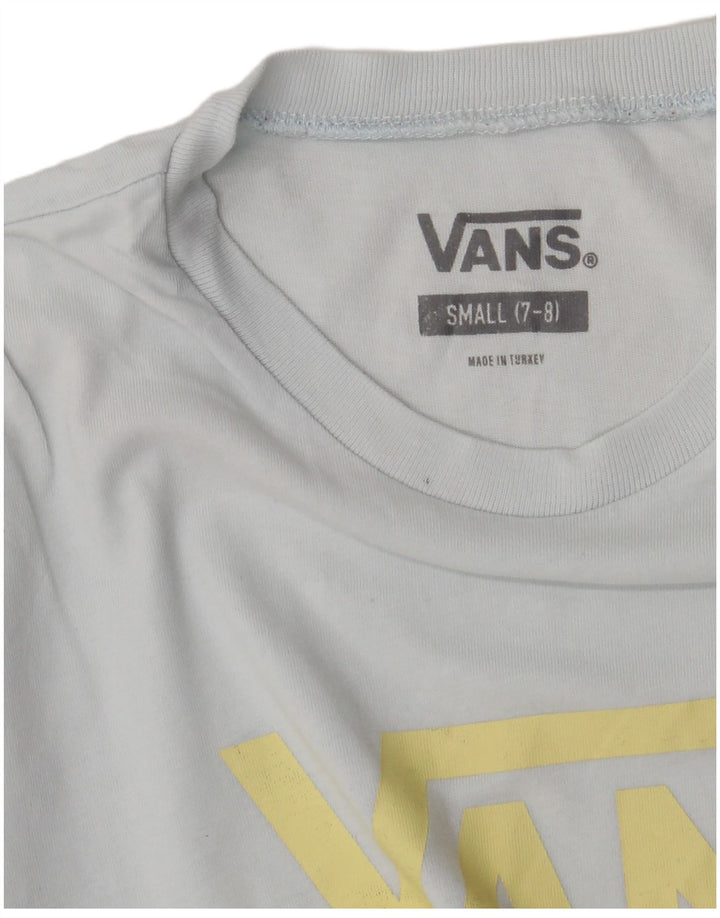 Vans Boys Grafisk T-Shirt Top 7-8 år Lille Blå