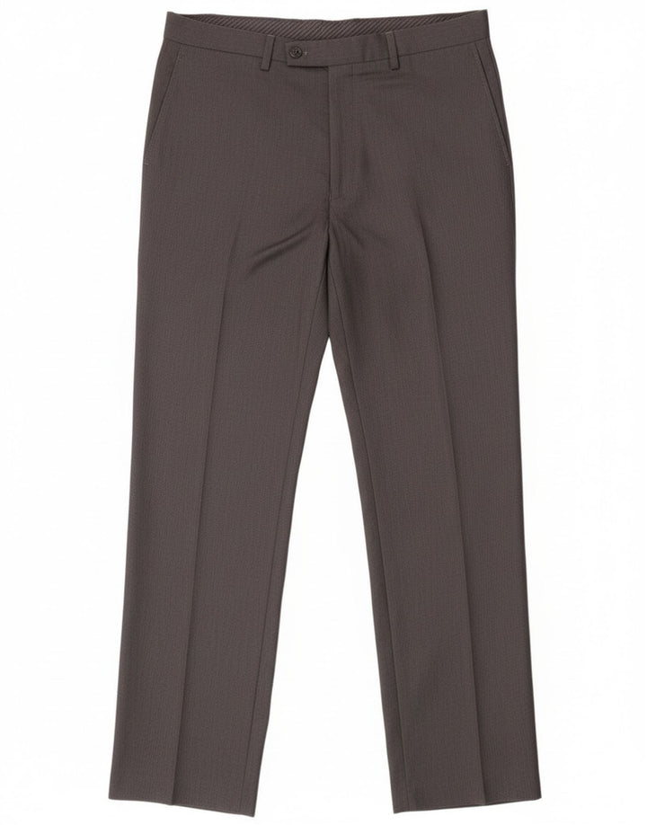 Calvin Klein Herre lige jakkesætsbukser W36 L32 Grå polyester