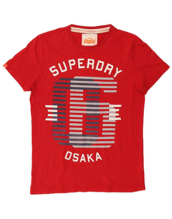 Superdry Herre Osaka Grafisk T-Shirt Top Stor Rød Bomuld