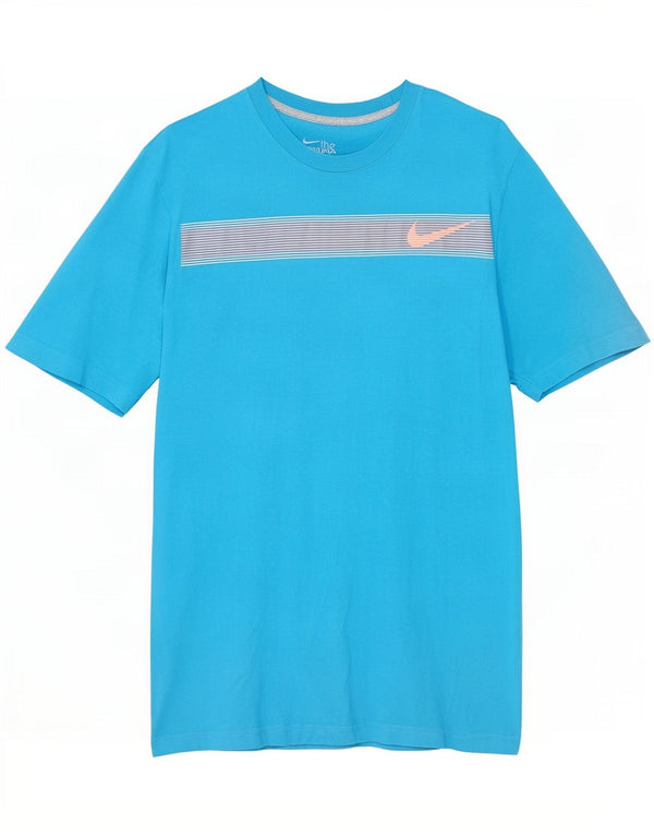Nike Herre Regular Fit Grafisk T-Shirt Top Lille Blå Bomuld