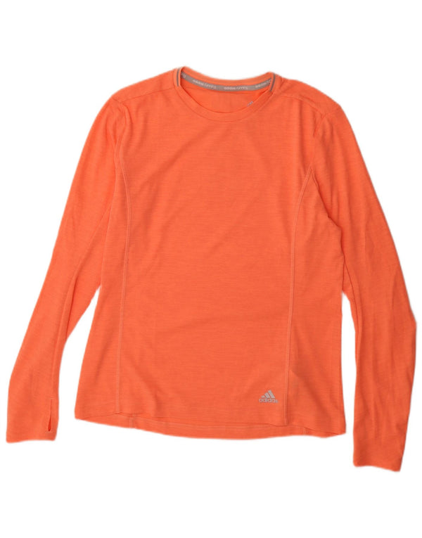 Adidas Dame Climalite Top Langærmet UK 16/18 Stor Orange Polyester