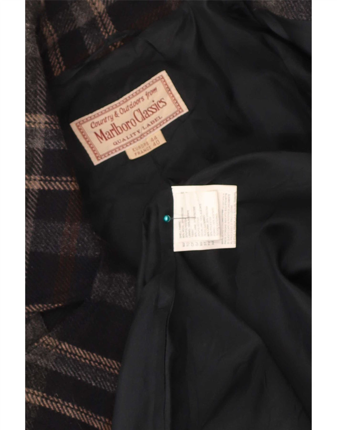 Marlboro Classics Trench Coat til kvinder IT 44 Medium Black Check