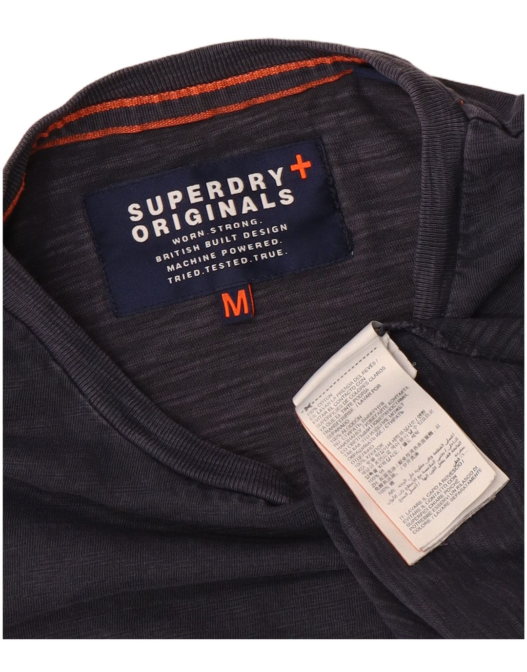 Superdry Herre T-shirt Top Medium Marineblå Bomuld