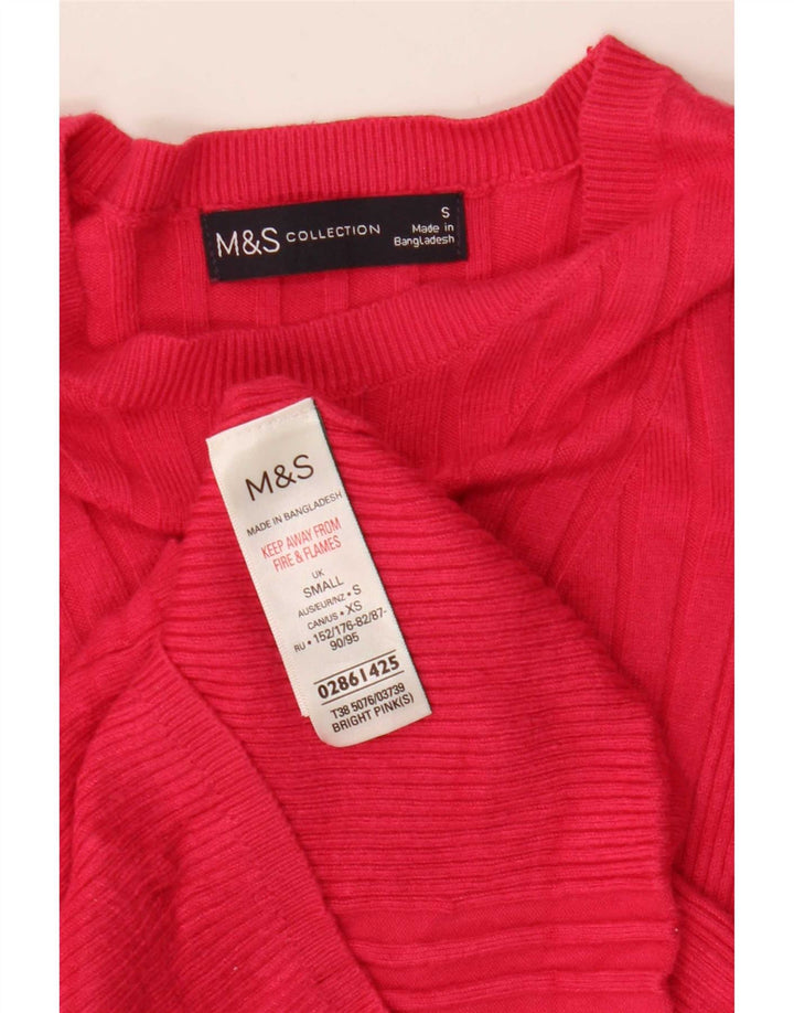 Marks & Spencer Dame Boat Neck Jumper Sweater UK 8 Small Pink