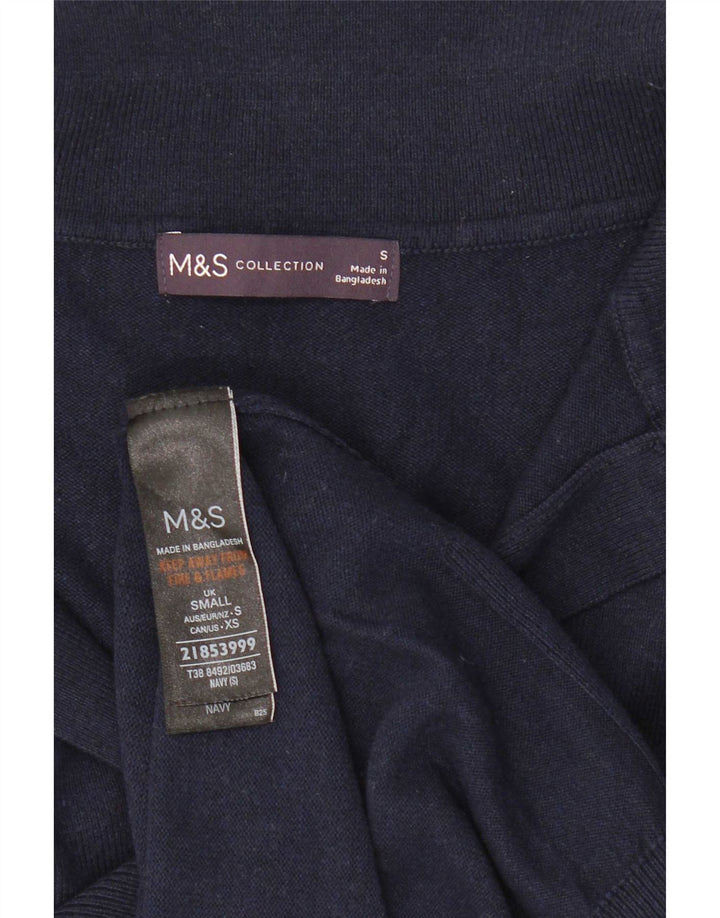 Marks & Spencer Damevest Tank Top UK 10 Small Navy Blue Polyester