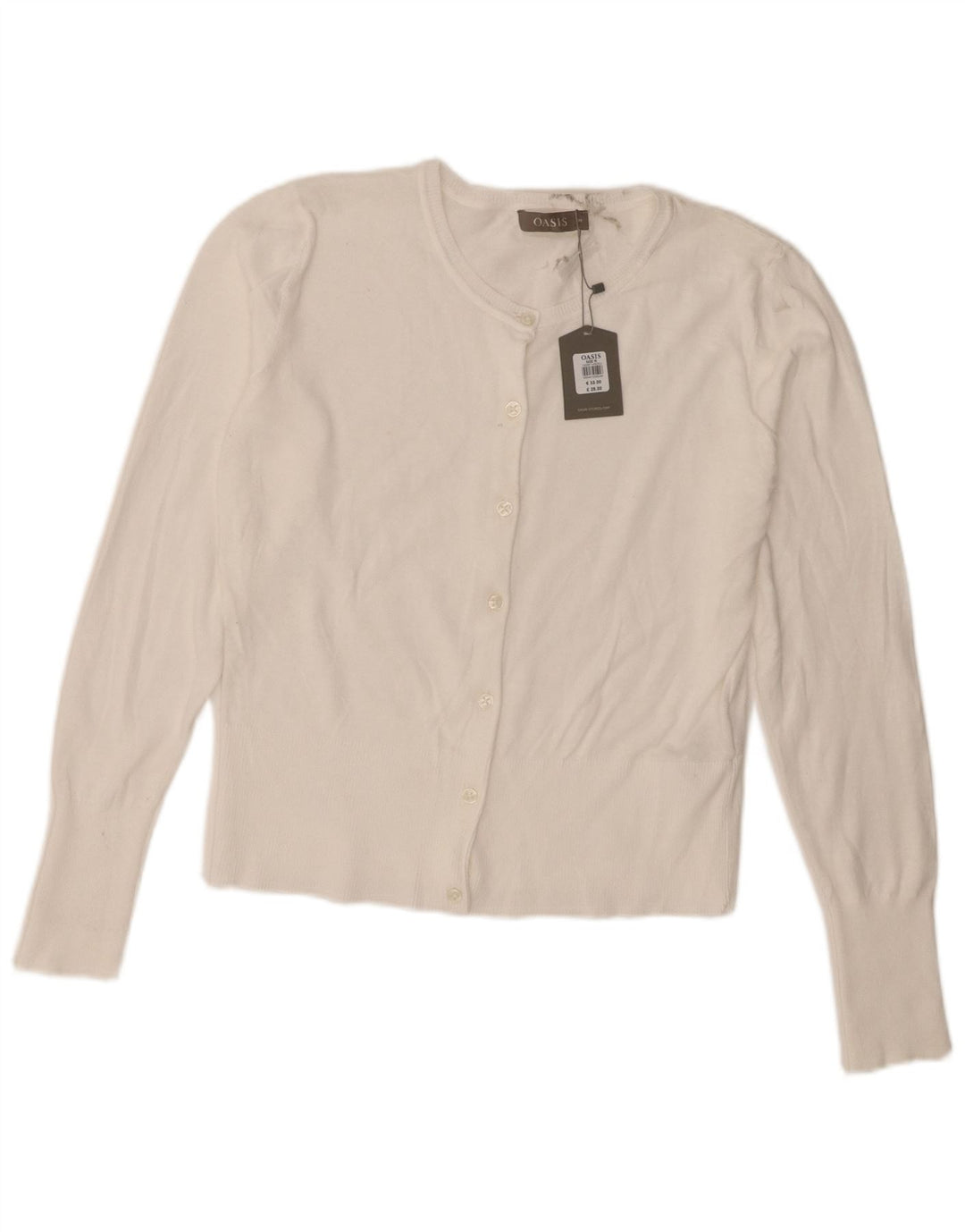 Oasis Womens Crop Bolero Jumper UK 12 Medium White Bomuld