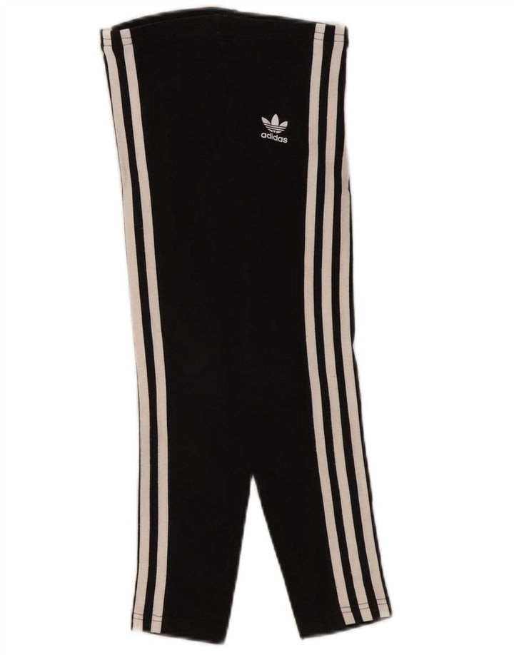 ADIDAS Girls Leggings 7-8 Years  Black Cotton