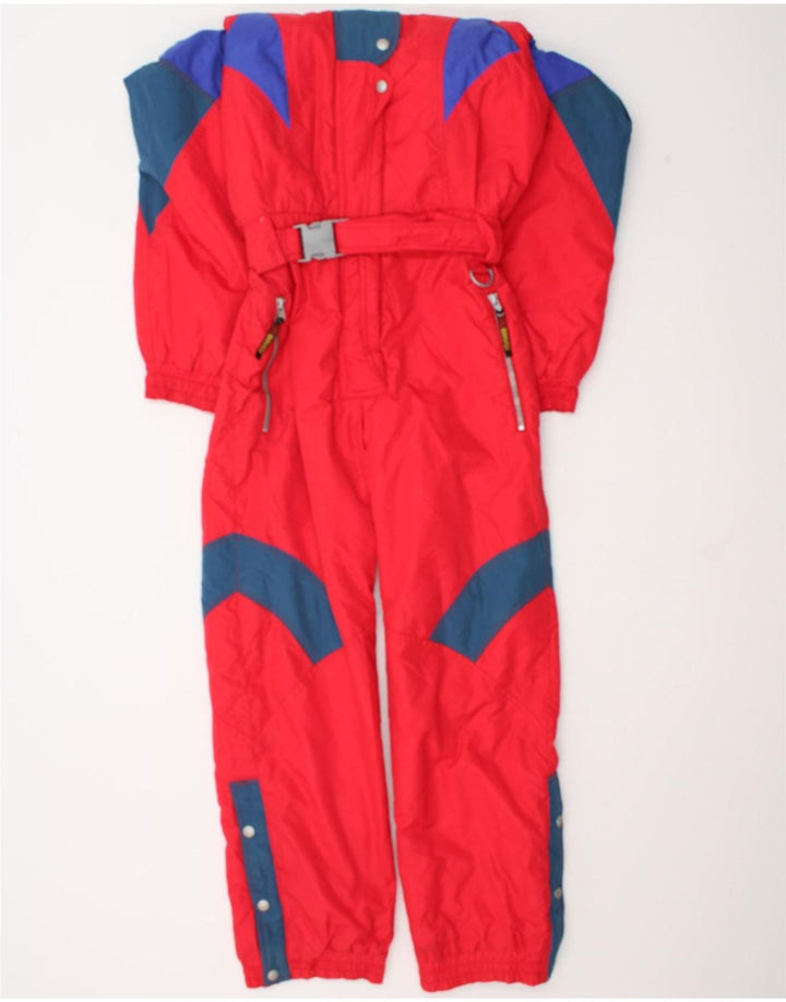 Brugi Dame Hætte Ski Jumpsuit IT 44 Medium Rød Colourblock Polyamid