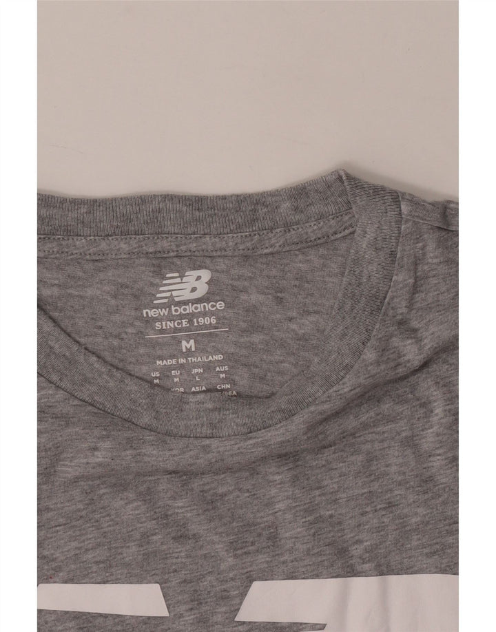 New Balance Herre grafisk T-shirt Top Medium Grey Flecked