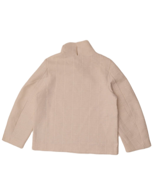 Cos Womens Top Long Sleeve UK 14 Medium White Check Polyester