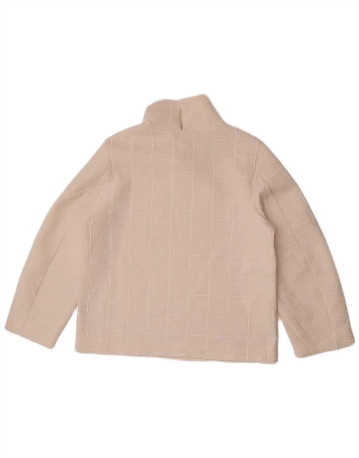 Cos Dame Top Langærmet UK 14 Medium White Check Polyester