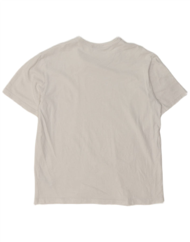 ZARA Herre T-Shirt Top Medium Hvid Bomuld