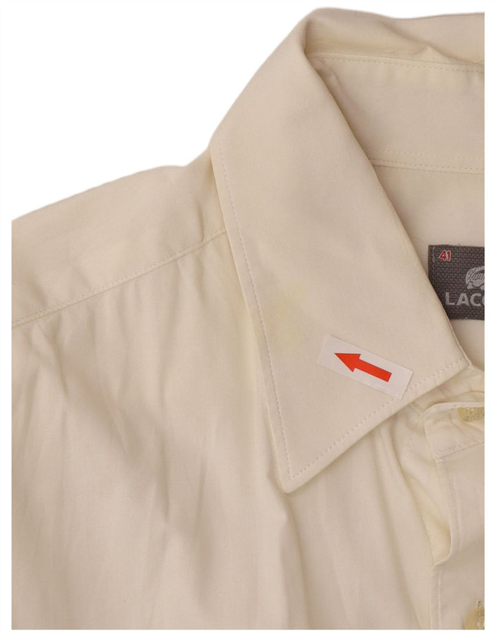 Lacoste Herreskjorte str. 41 Large Off White Bomuld