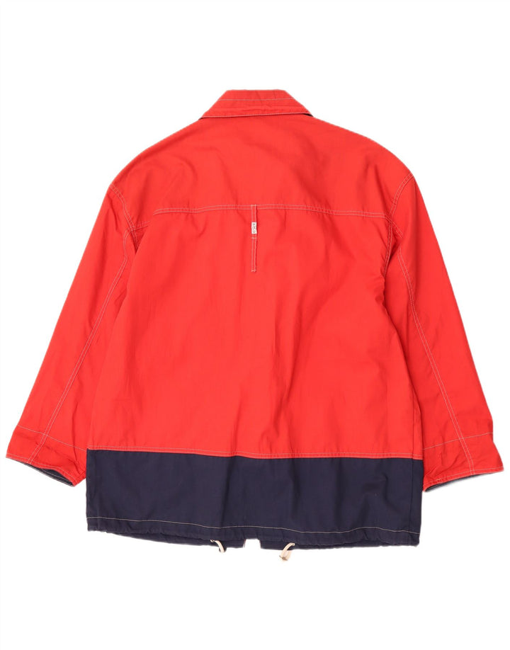 Vintage Kvinder Utility Jacket UK 16 Large Red Colourblock Polyester