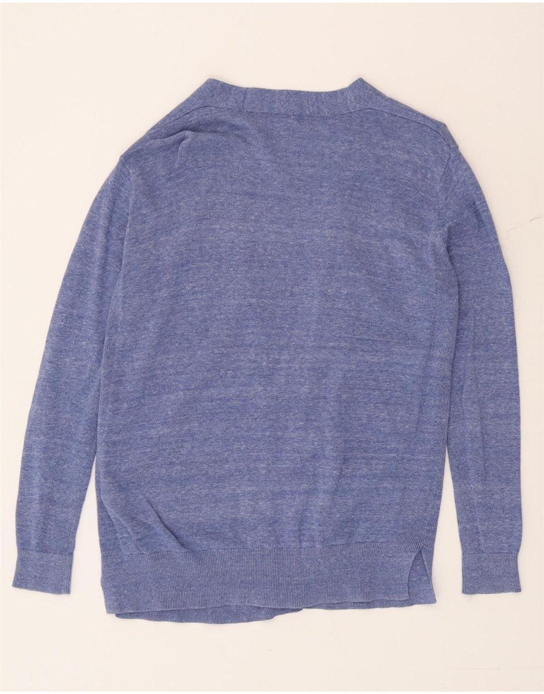 Marks & Spencer Womens Open Cardigan Sweater UK 12 Medium Blue Flecked