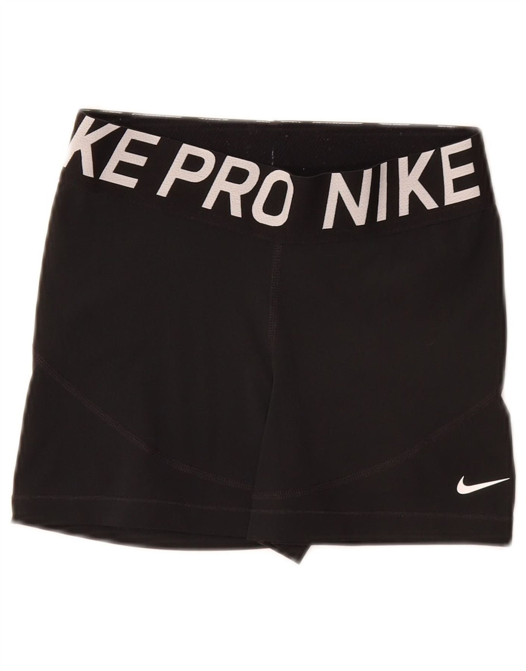 NIKE Dri Fit grafiske sportsshorts til kvinder UK 8 Small Black Polyester