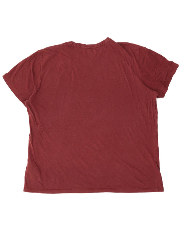 Jack & Jones Herre grafisk T-shirt Top 2XL Bourgogne bomuld
