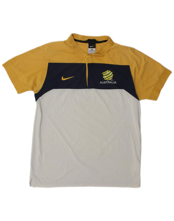 Nike grafisk poloshirt til mænd Medium Gul Colourblock Bomuld