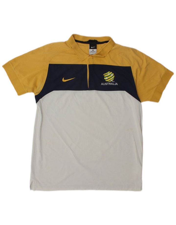 Nike grafisk poloshirt til mænd Medium Gul Colourblock Bomuld