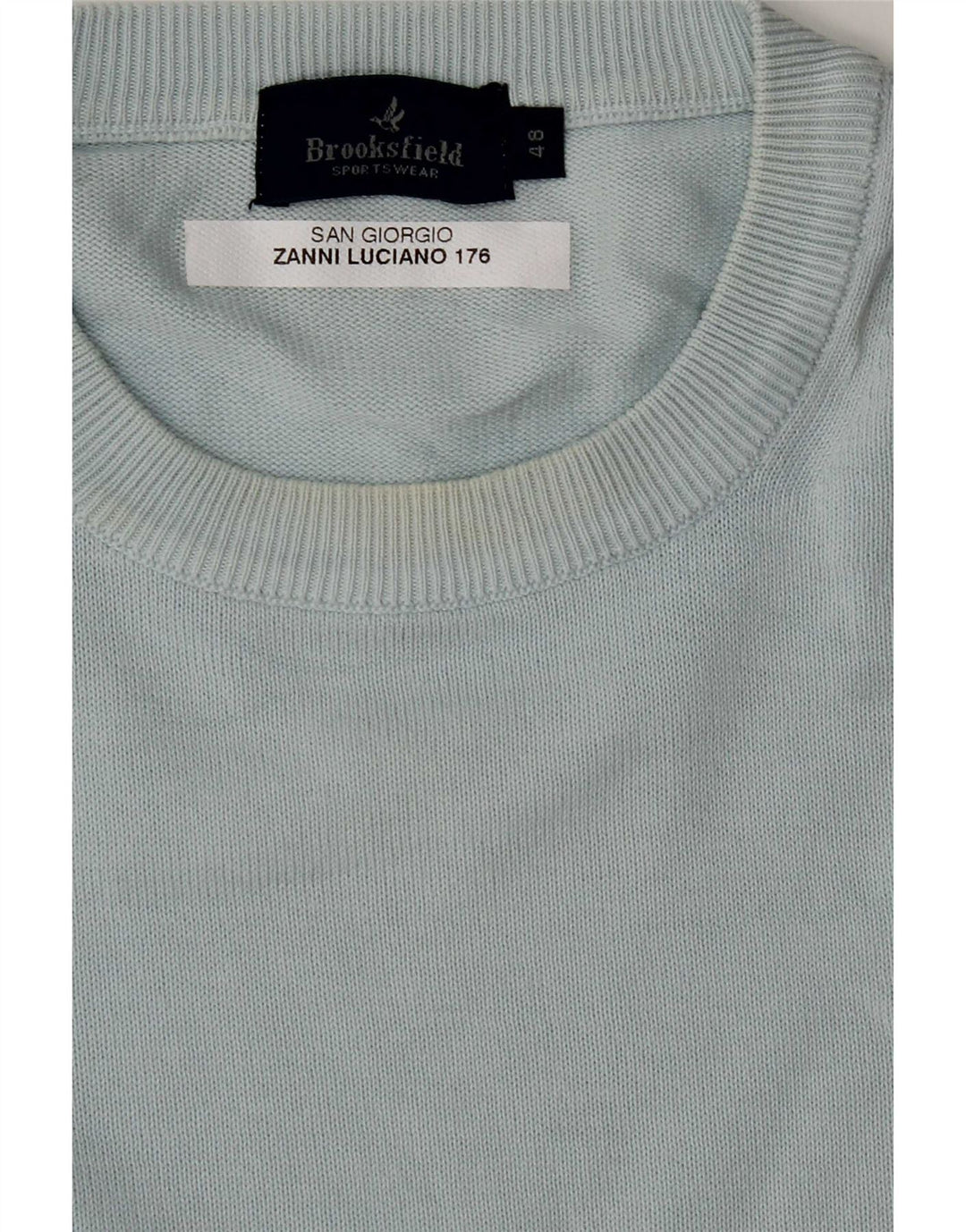 Brooksfield Herre sweater med rund hals IT 48 Medium Blue