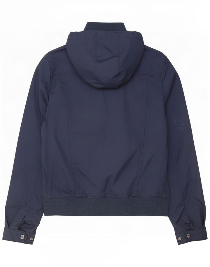 Woolrich Dame Regnjakke UK 12 Stor Marineblå Nylon