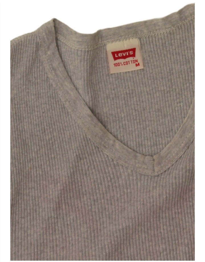 Levi's Dame T-Shirt Top UK 12 Medium Grå Bomuld