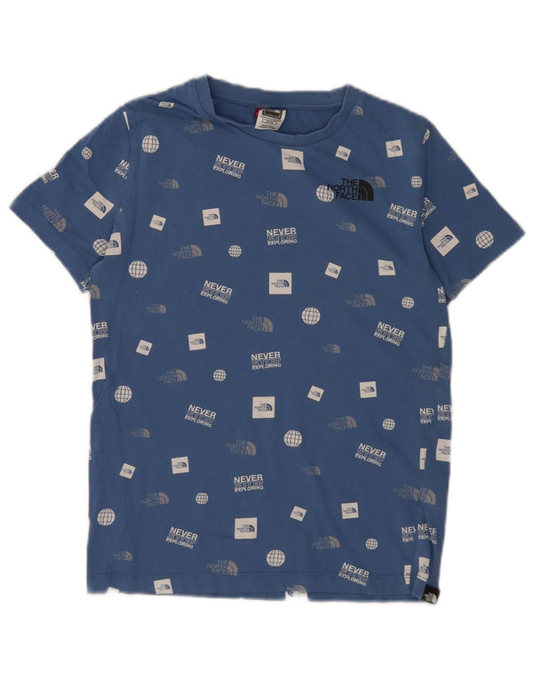 The North Face Boys Grafisk T-Shirt Top 14-15 år XL Blå Bomuld