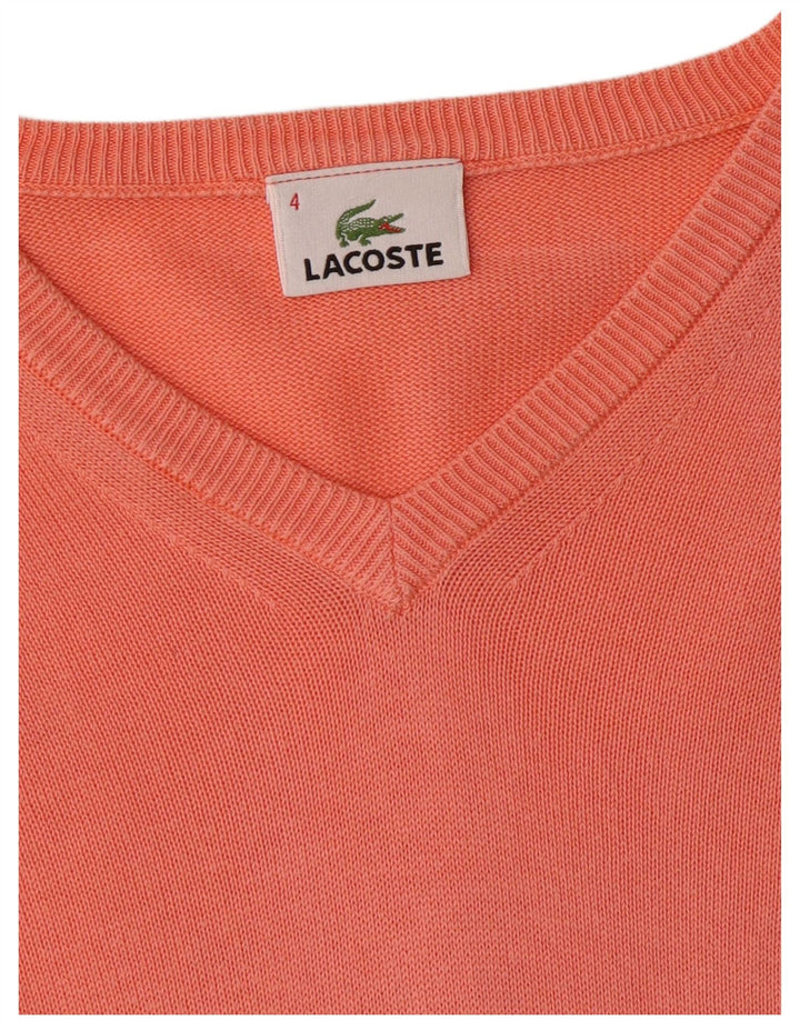 LACOSTE Herre V-hals sweater str. 4 Medium Orange