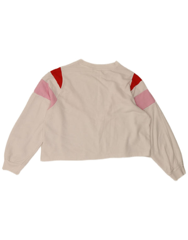 Levi's Womens Crop Sweatshirt Jumper UK 14 Medium White Colourblock