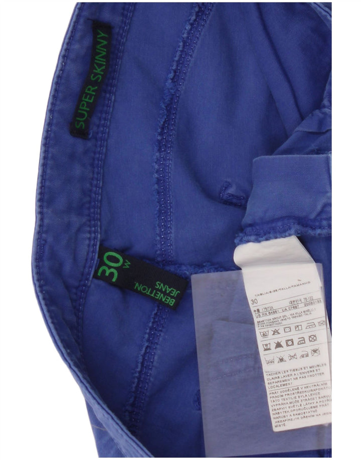 BENETTON Dame Super Skinny Casual Bukser W30 L27 Blå Bomuld