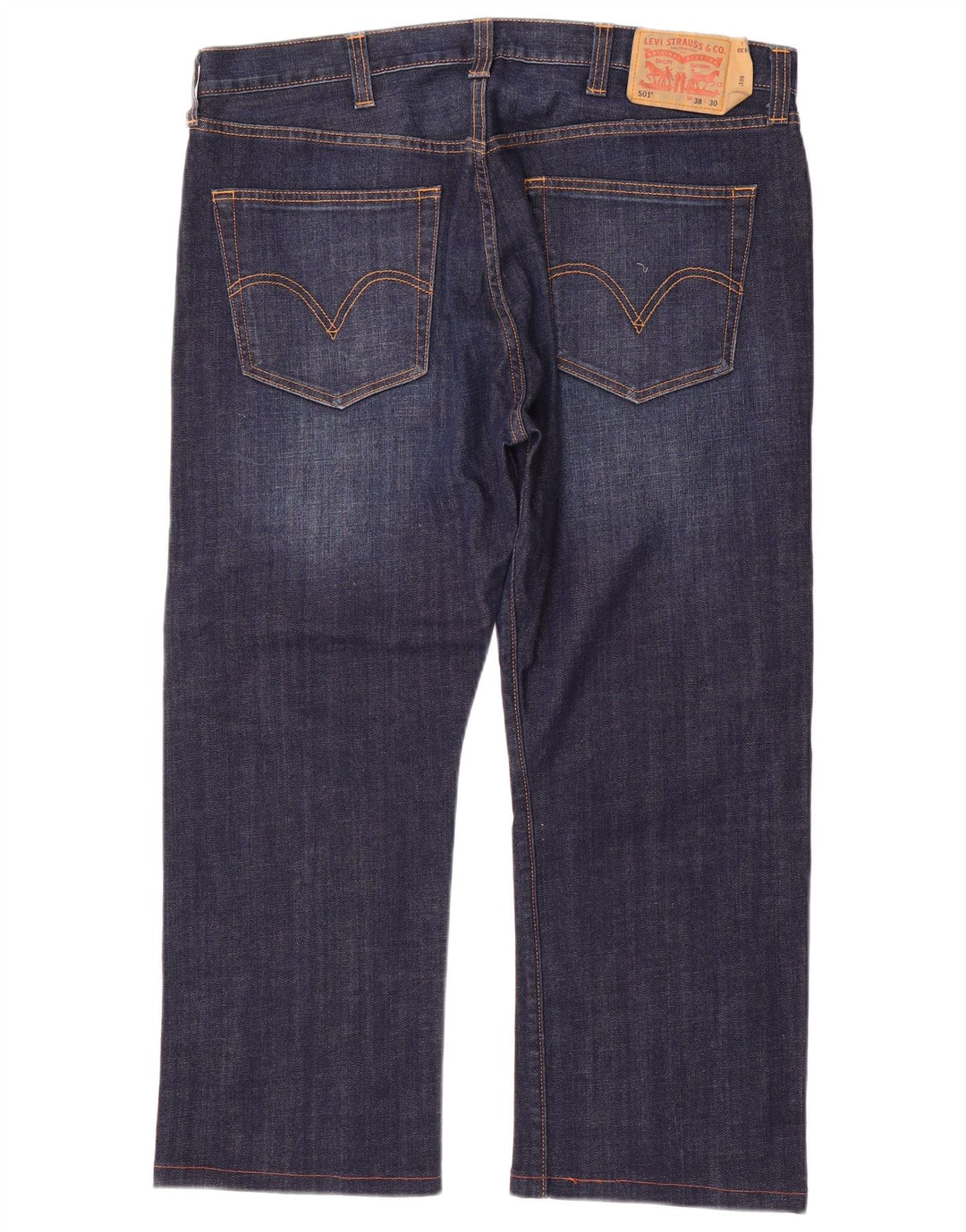 Levi's Herre 501 lige jeans W38 L26 marineblå bomuld