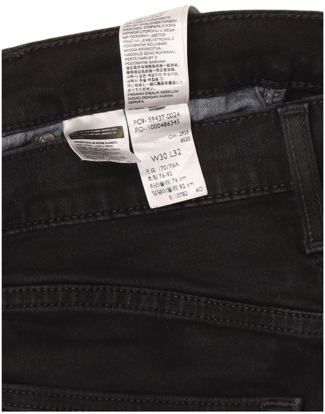 Levi's Herre 512 Tapered Slim Jeans W30 L32 Sort Bomuld