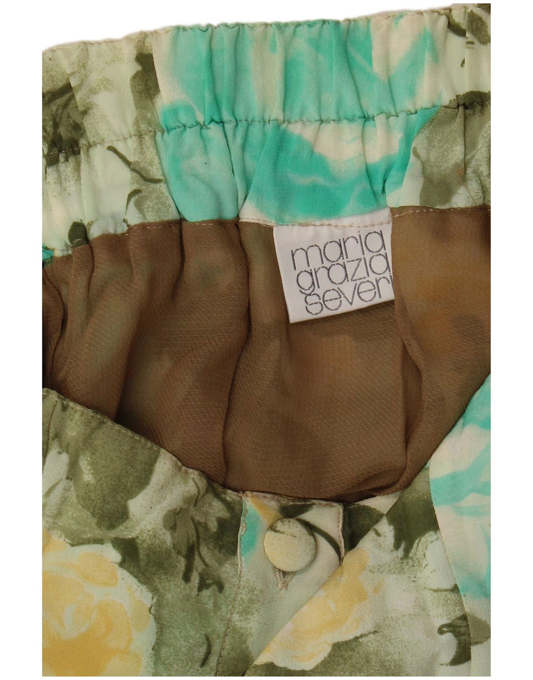 MARIA GRAZIA SVERI Dame Flared Skirt IT 42 Medium W30 Green Floral