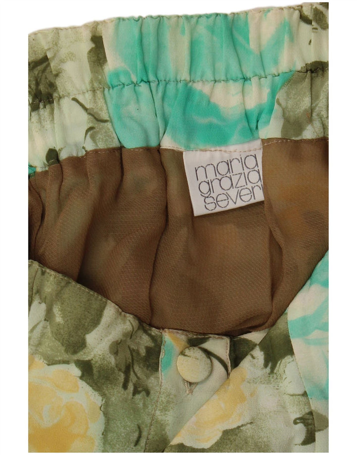 MARIA GRAZIA SVERI Dame Flared Skirt IT 42 Medium W30 Green Floral