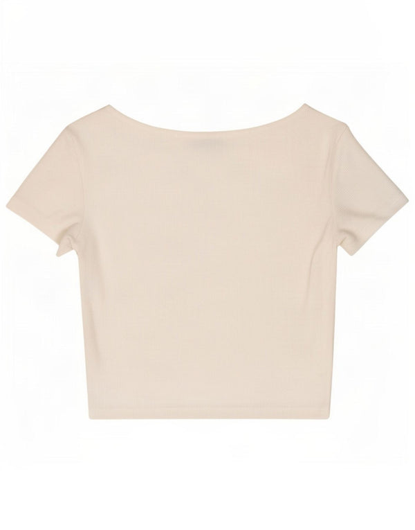 Zara Womens Crop Bluse Top UK 8 Small White