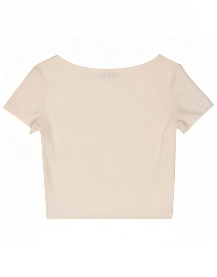 Zara Womens Crop Bluse Top UK 8 Small White