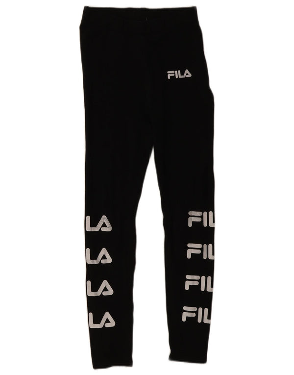Fila Grafiske Leggings til kvinder UK 4 XS sort bomuld