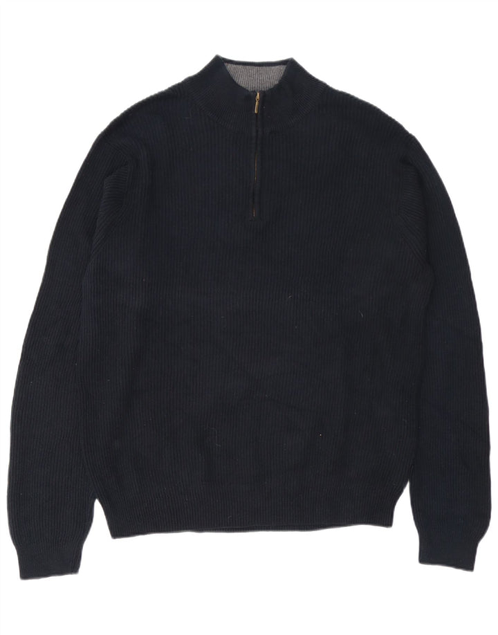 IZOD Sweater med lynlås til mænd mellem sort bomuld
