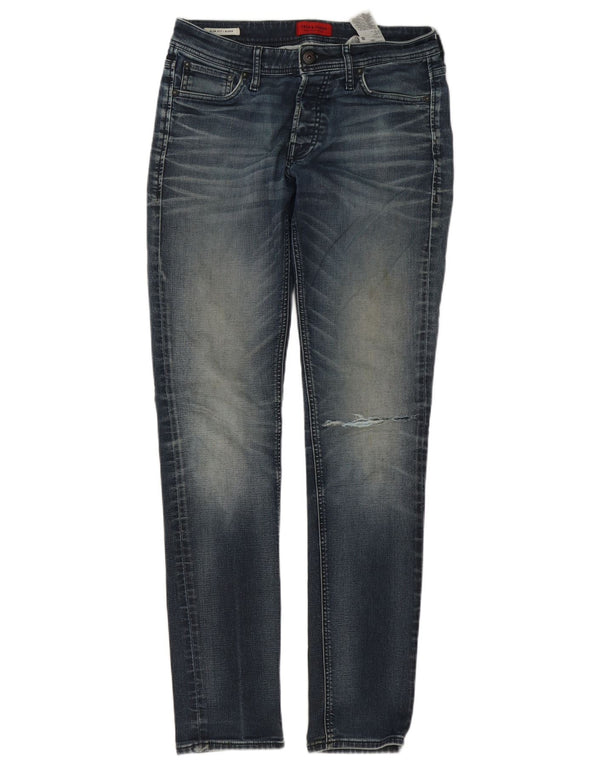 Jack & Jones Herre GLENN Distressed Slim Jeans W30 L32 Blå Bomuld