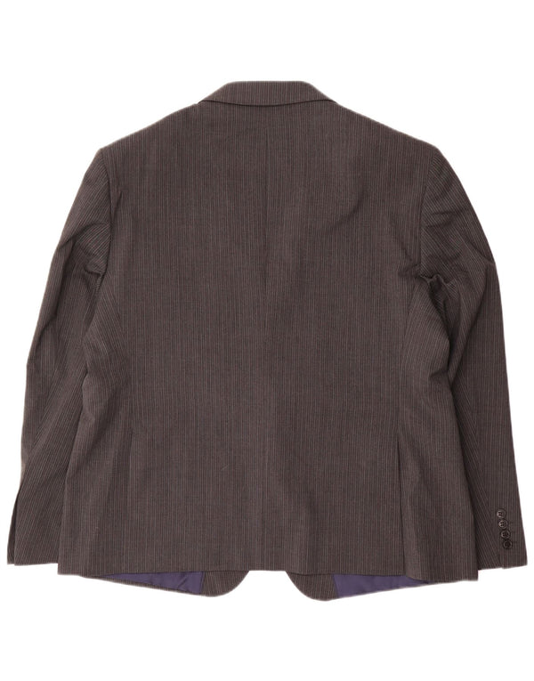 Marks & Spencer Herre kort blazerjakke med 2 knapper EU 56 3XL grå nålestribe