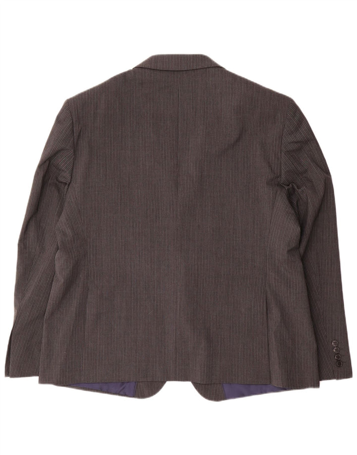 Marks & Spencer Herre kort blazerjakke med 2 knapper EU 56 3XL grå nålestribe