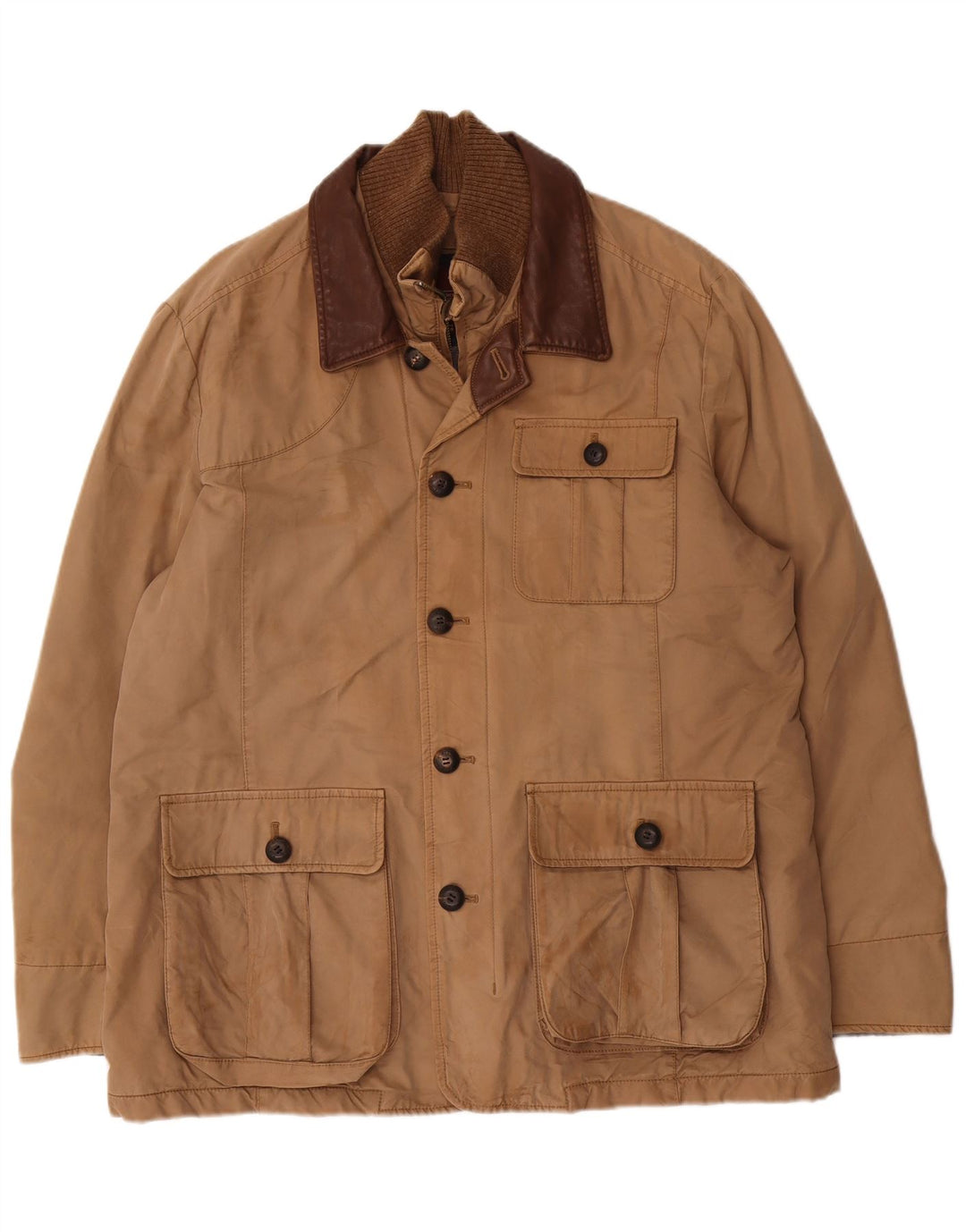 Marlboro Classics Herre Utility Jacket EU 54 2XL Brun Bomuld