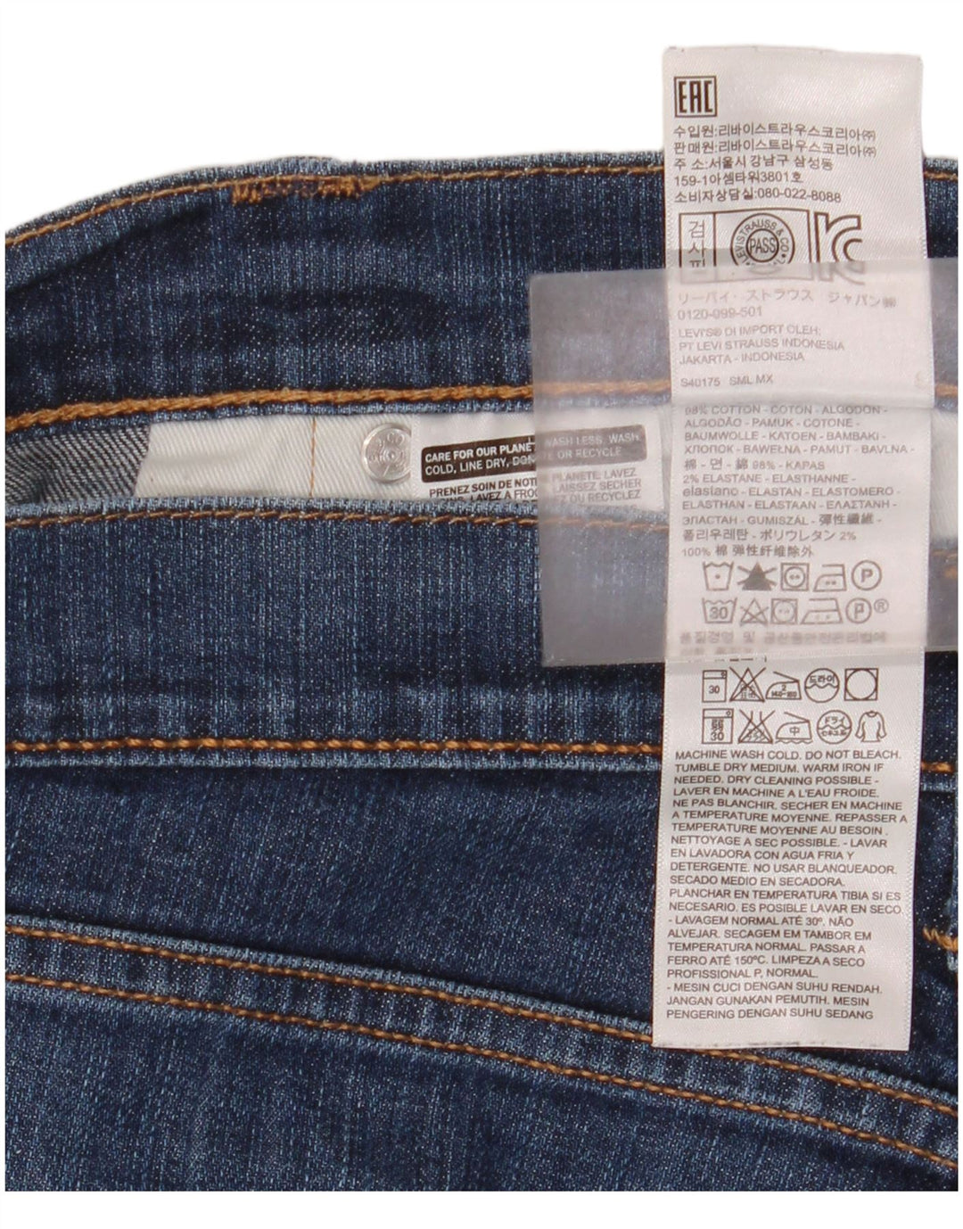 Levi's Straight Jeans til mænd W33 L30 blå bomuld