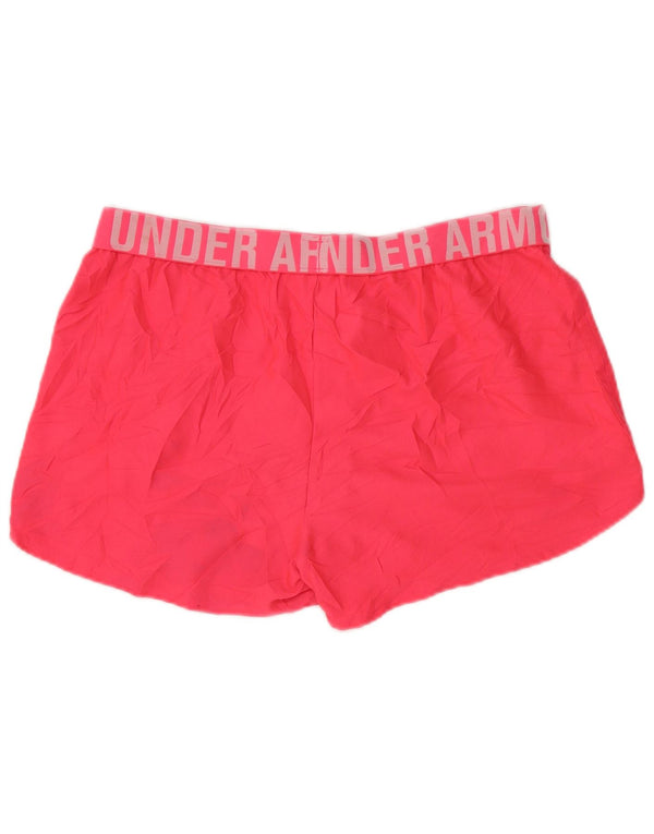 Under Armour Dame Heat Gear Graphic Sports Shorts UK 14 Large Pink